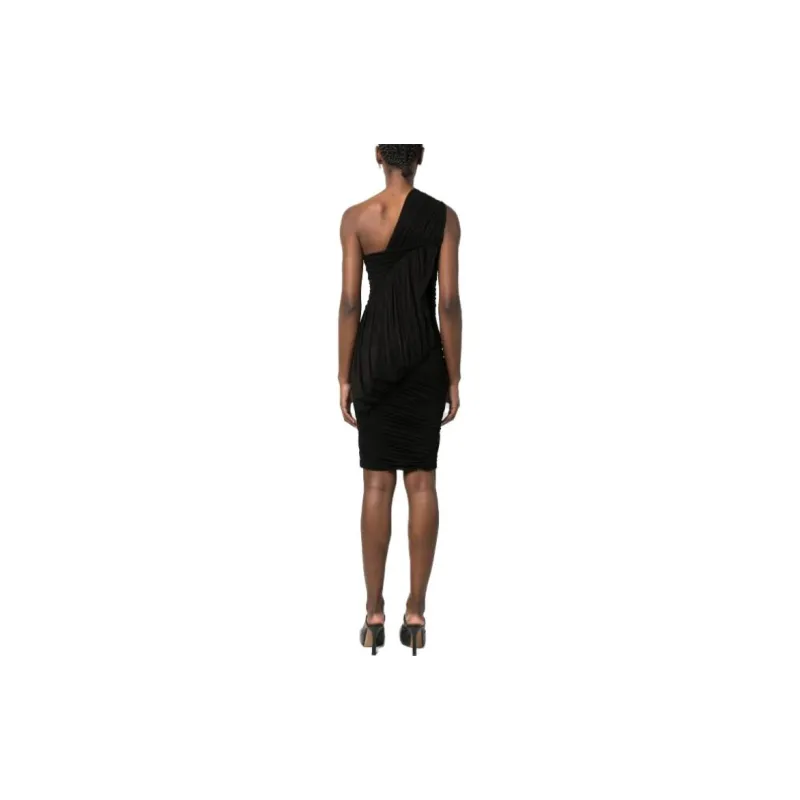 RICK OWENS Draped One Shoulder Mini Dress-2