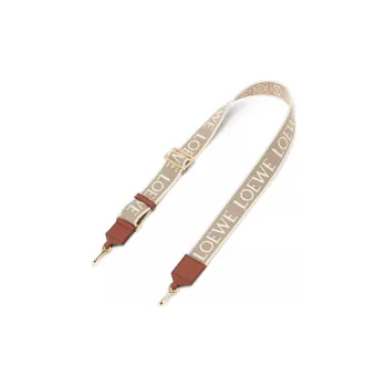LOEWE Jacquard Fabric With Cow Leather Shoulder Strap Bag Strap Bag Strap Women's Natural/Tan