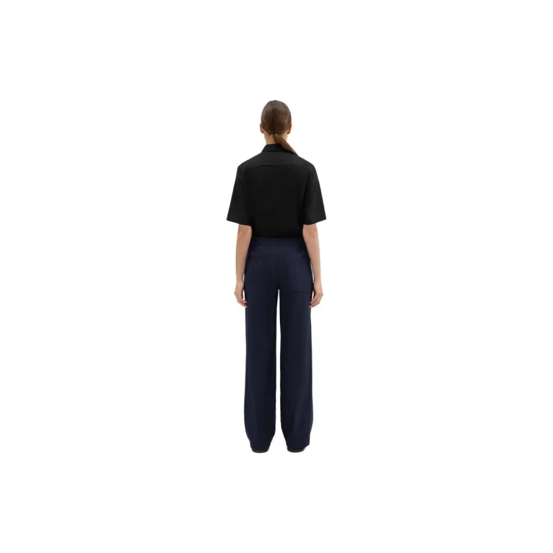 THEORY Casual Pants Women's Misty Navy Blue-2