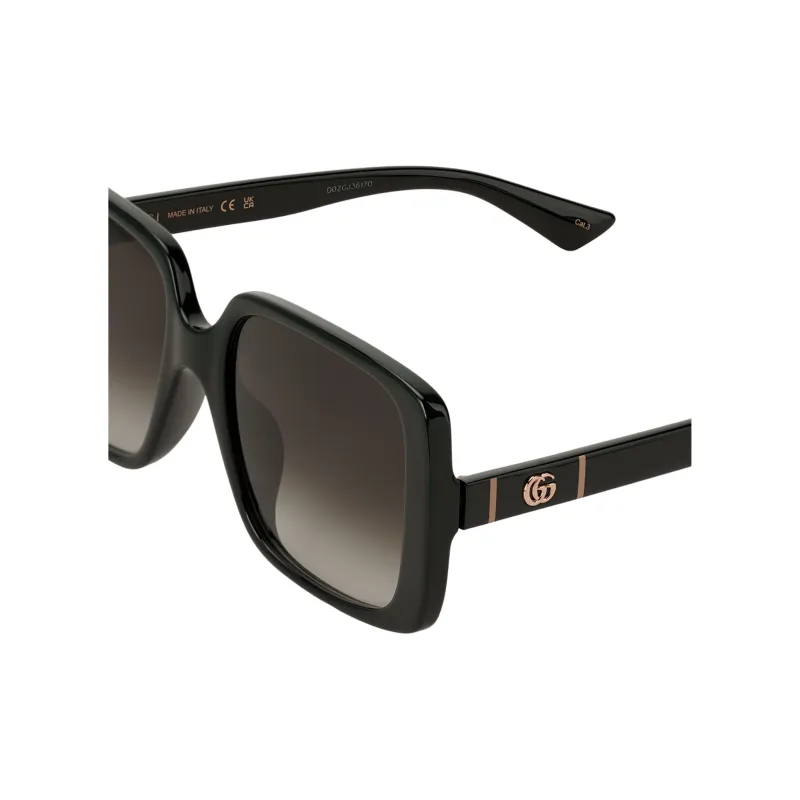 GUCCI Classic Fashion Square Sunglasses Black-4