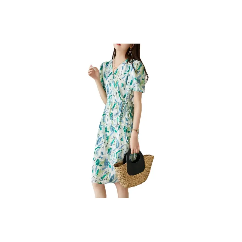 Dme Short Sleeved Dresses Women's Seaweed Green-1
