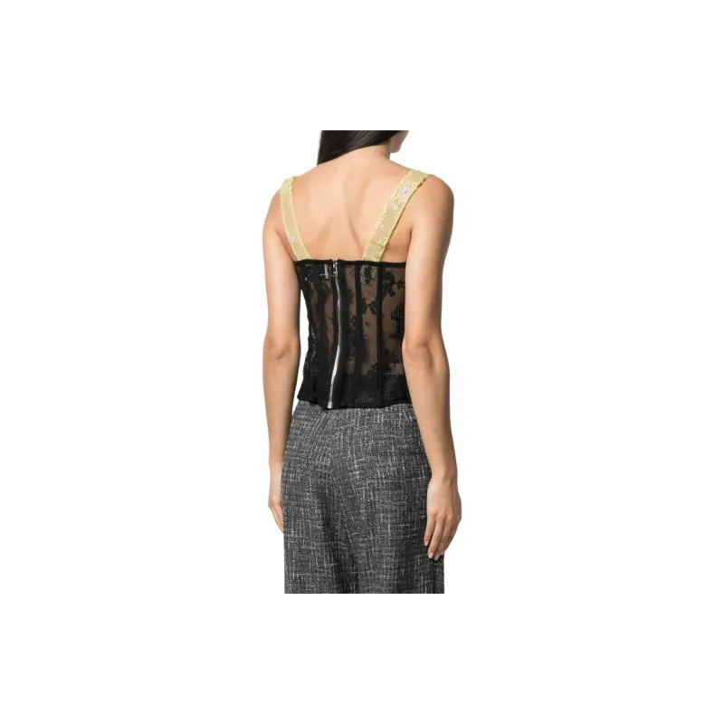 NATASHA ZINKO Lace Panelled Corset Top-2