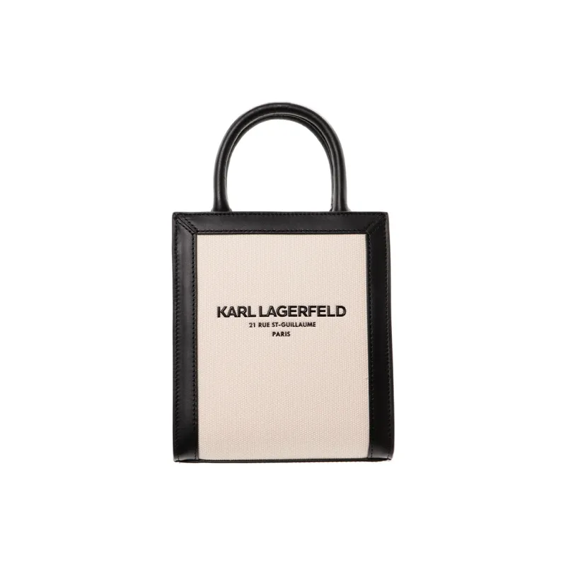 KARL LAGERFELD Cotton Handbag Regular Women's Black & Ecru-2