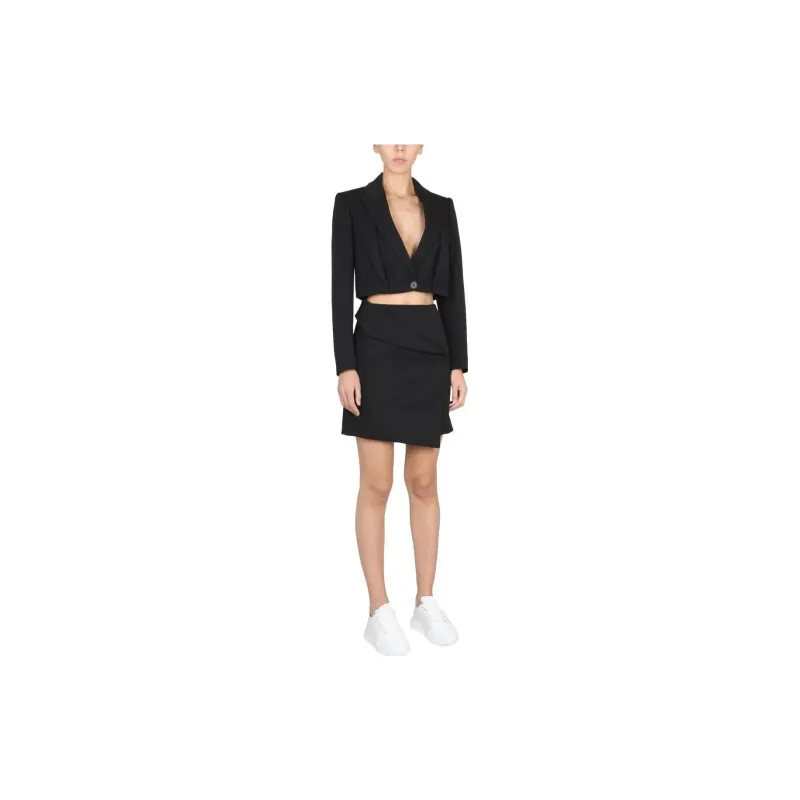 Alexander McQueen Cropped Knit Tailored Jacket-2