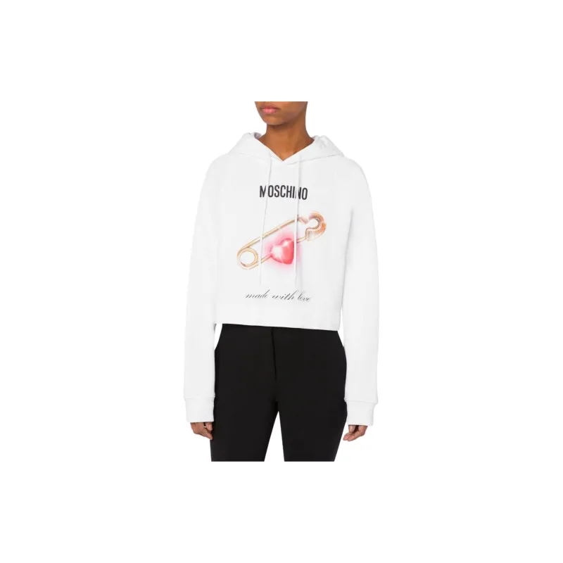 MOSCHINO Heart print Cotton Hoodie-1