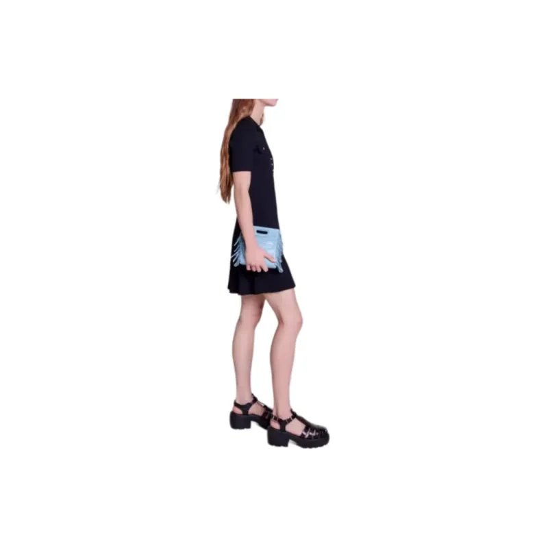 Maje Spread-collar Ribbed Minidress-1