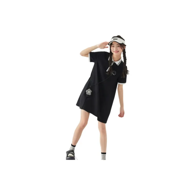 ZIHAN Short Sleeved Dress Women's Black-3
