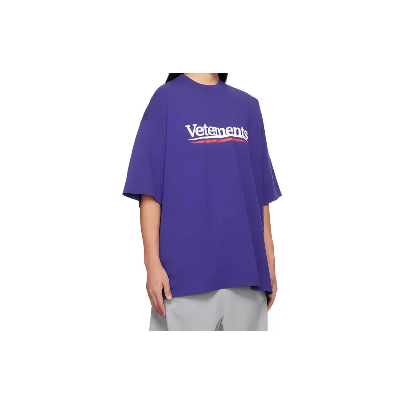 Vetements T-Shirts Women's Blue-3