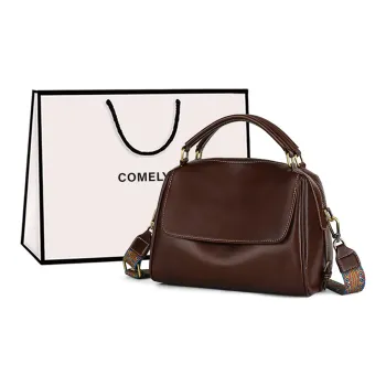 COMELY Cow Leather Handbag, Shoulder Bag, Crossbody Bag Regular Women's Coffee