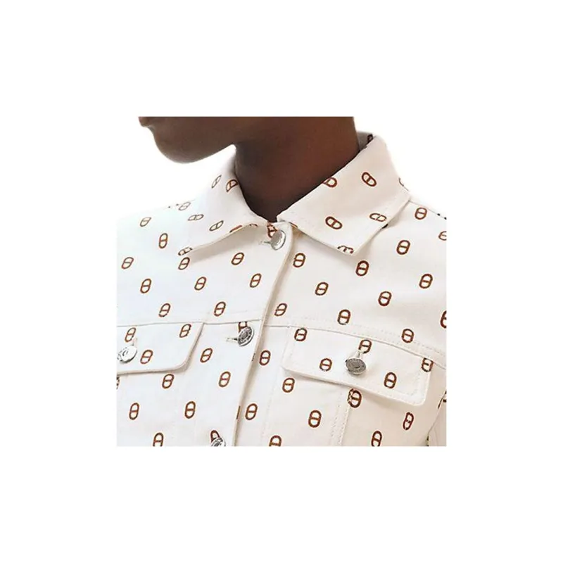 HERMES Denim Jacket Women's White-3