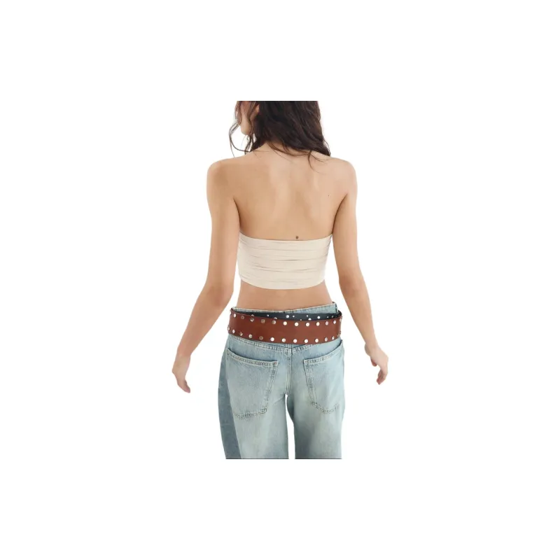 ZARA Strapless Top Women's Beige-3