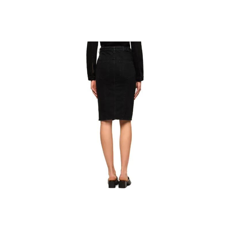DIESEL Denim Short Skirts Women's Black-3