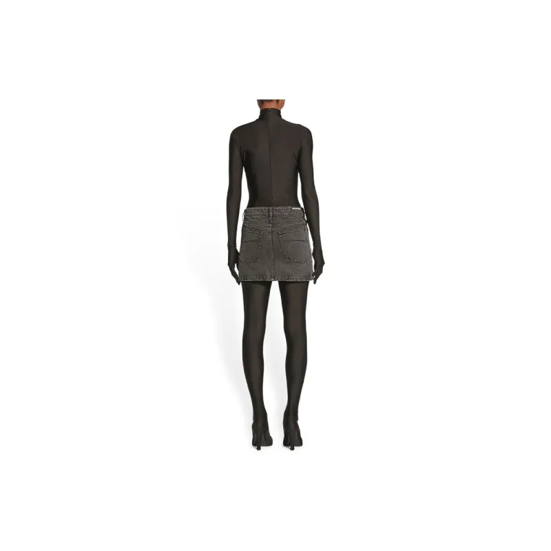 Balenciaga FW22 Denim Short Skirts Women's Black-2