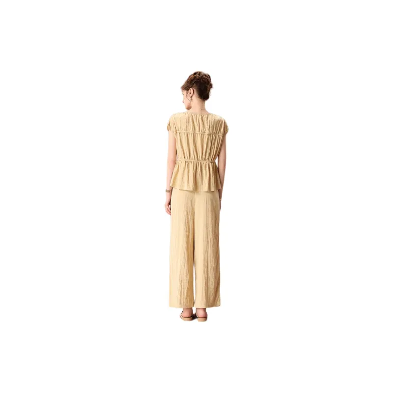 FENHONGMALI Casual Suit Women's Apricot-2