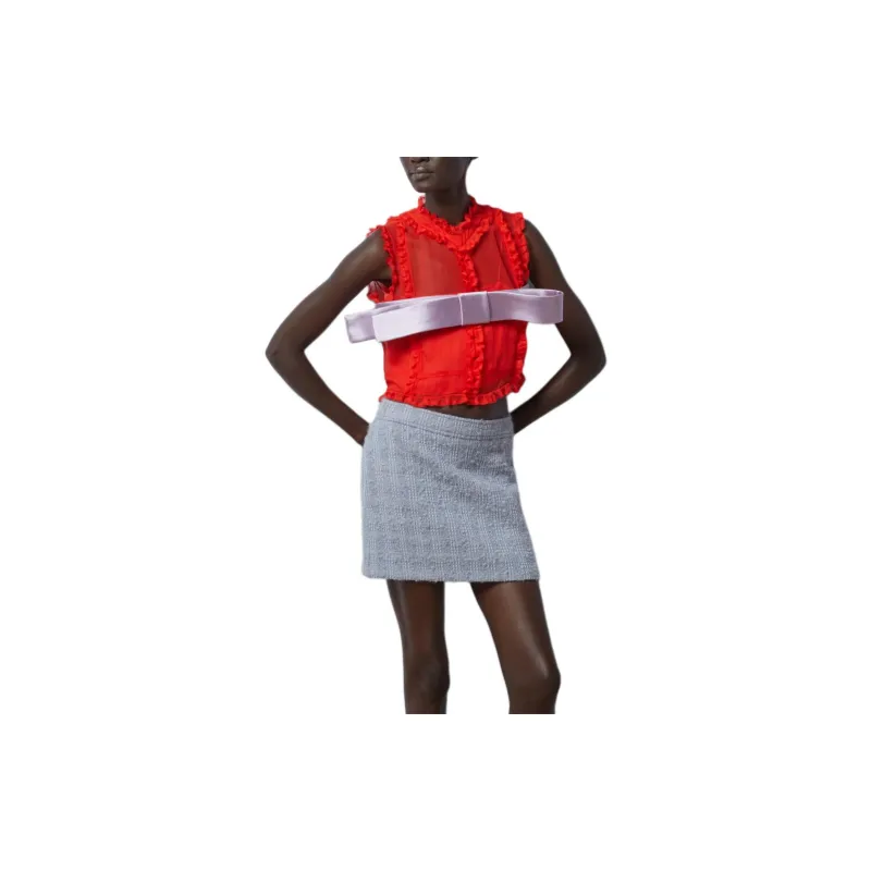 GUCCI Chiffon Shirts Women's Red-1