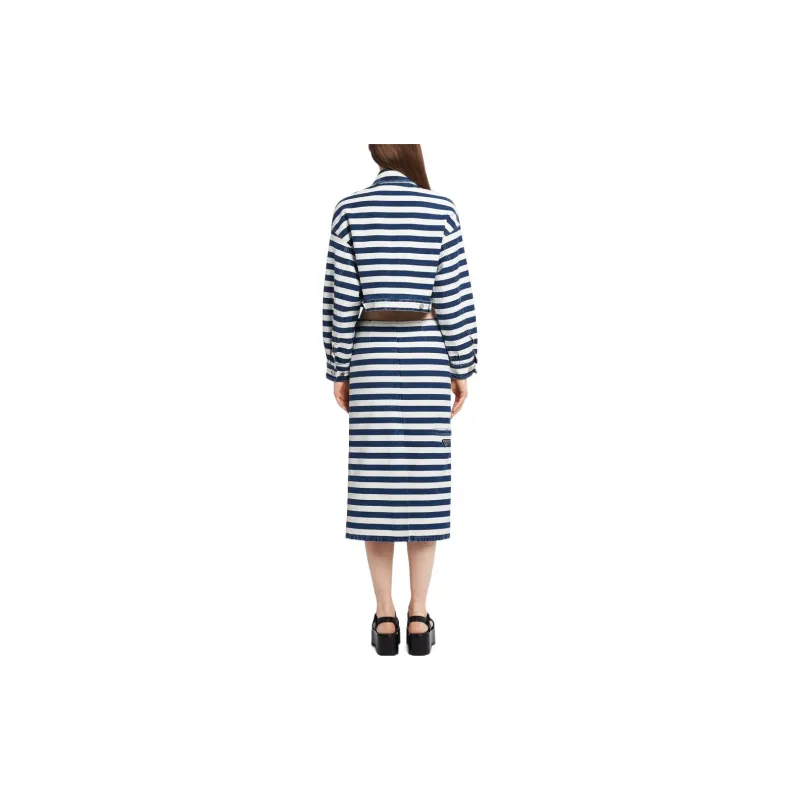 PRADA 2010s Cotton denim Striped Jacket-2