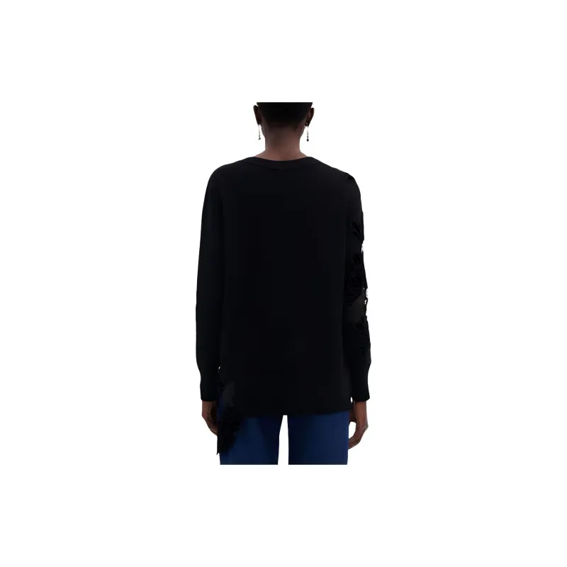 Oscar De La Renta Guipure Inset Long Cardigan-2