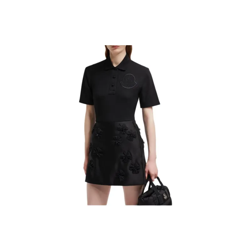 Moncler Logo embroidered Cotton Polo Shirt-3