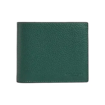 COACH 3 IN 1 Wallet Leather Wallet Mini Unisex Emerald Green