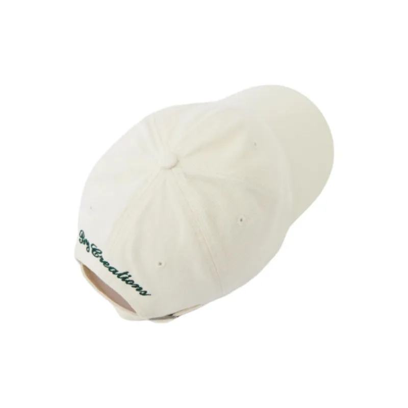 BY CREATIONS Cotton Baseball Caps Unisex Beige/Navy Blue-2