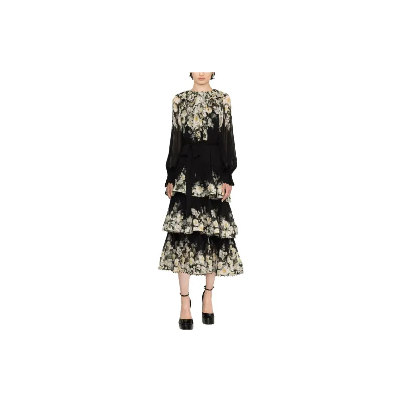 Zimmermann Coaster Floral print Tiered Midi Dress-1