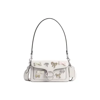 COACH Tabby Cow Leather Crossbody Bag, Shoulder Bag Small Size Women's Chalk White