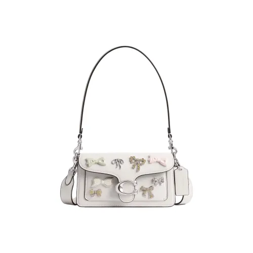 COACH Tabby Cow Leather Crossbody Bag, Shoulder Bag Small Size Women's Chalk White
