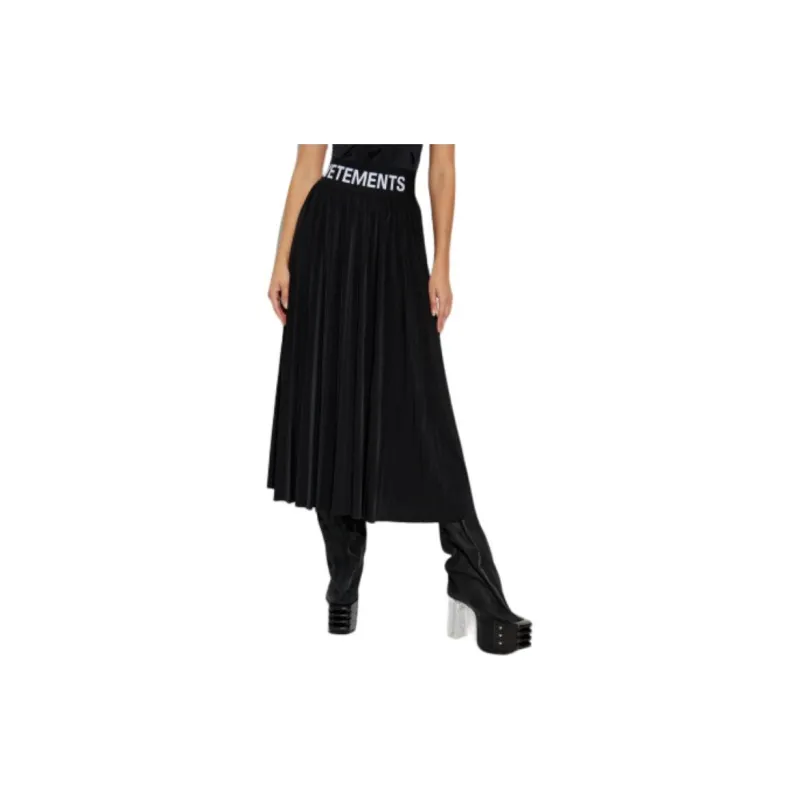 Vetements Logo Waist Band Pleated Skirt-3