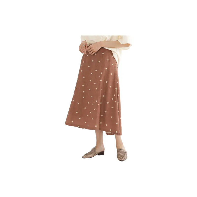 Beams Casual Long Skirts Women's Brown-2