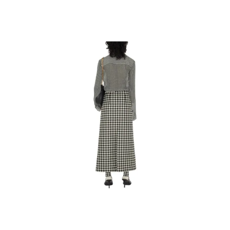 Burberry Houndstooth pattern Gabardine Cropped Trousers-3