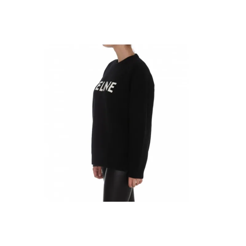 CELINE Oversized Sweater In Ribbed Wool-4