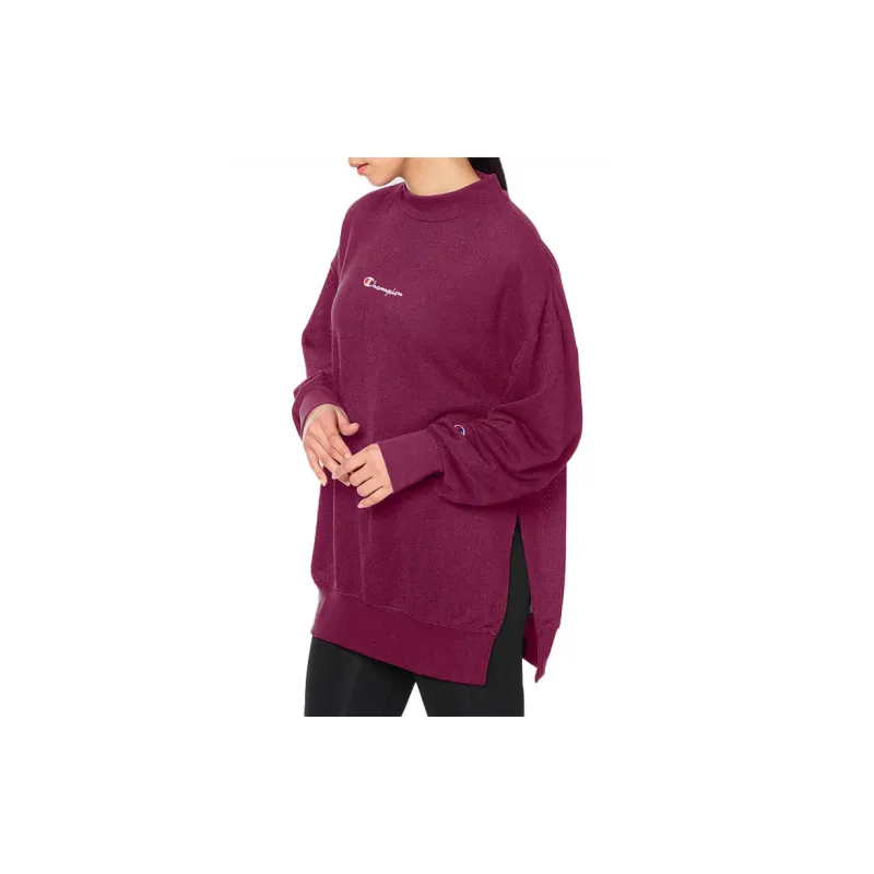 Champion Crew Neck Loose Fit Regular Sweatshirt Japan Version Women's Burgundy-2