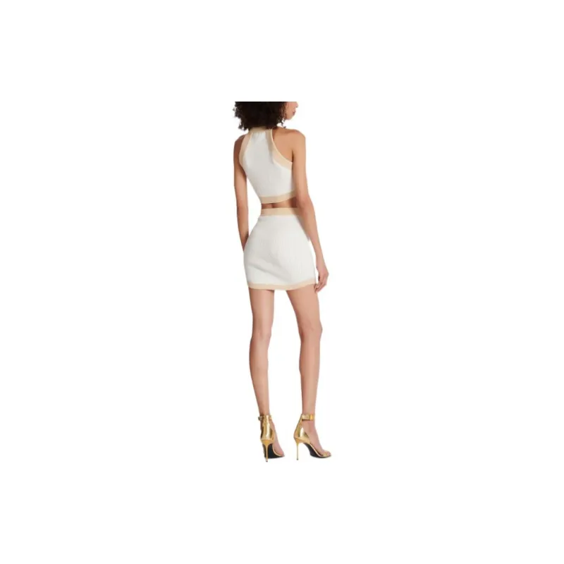 BALMAIN Ribbed knit Cropped Top-3