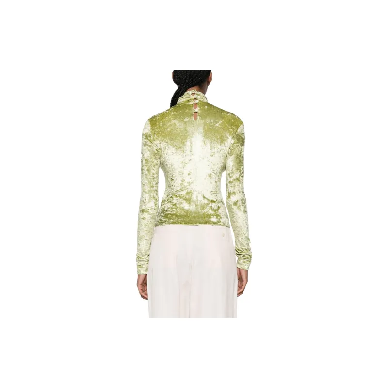 NANUSHKA Iride Twist-Front Crushed Velvet Top-2