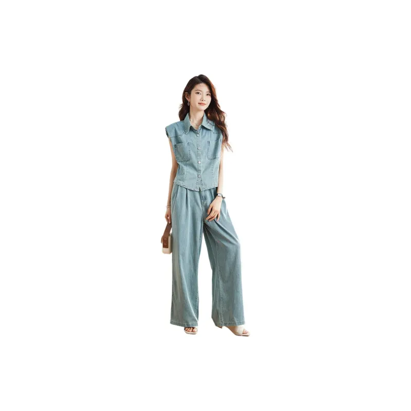 TERRE BLEUE Casual Suit Women's Light Blue-2