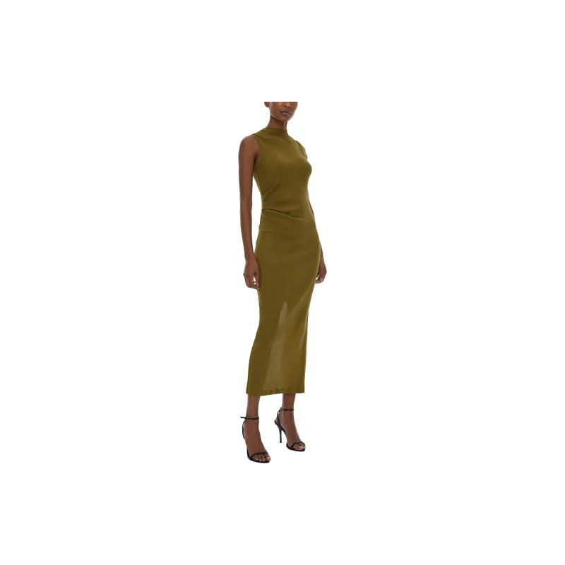 Helmut Lang Sleeveless Dresses Women's Emerald Green-3