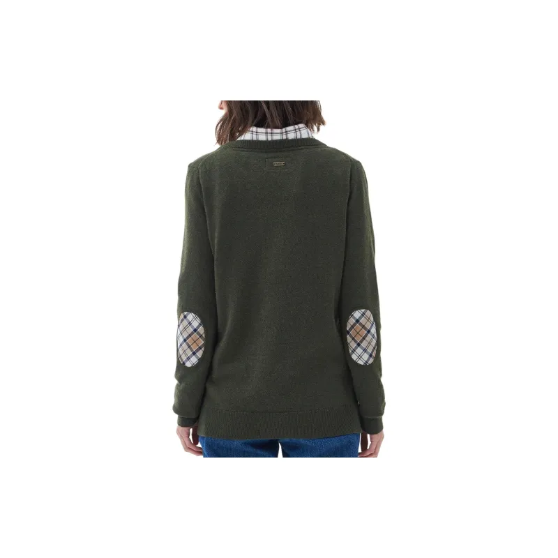 BARBOUR Pendle Crew Knit Sweatshirt Sweatshirt Women's Olive Green-3