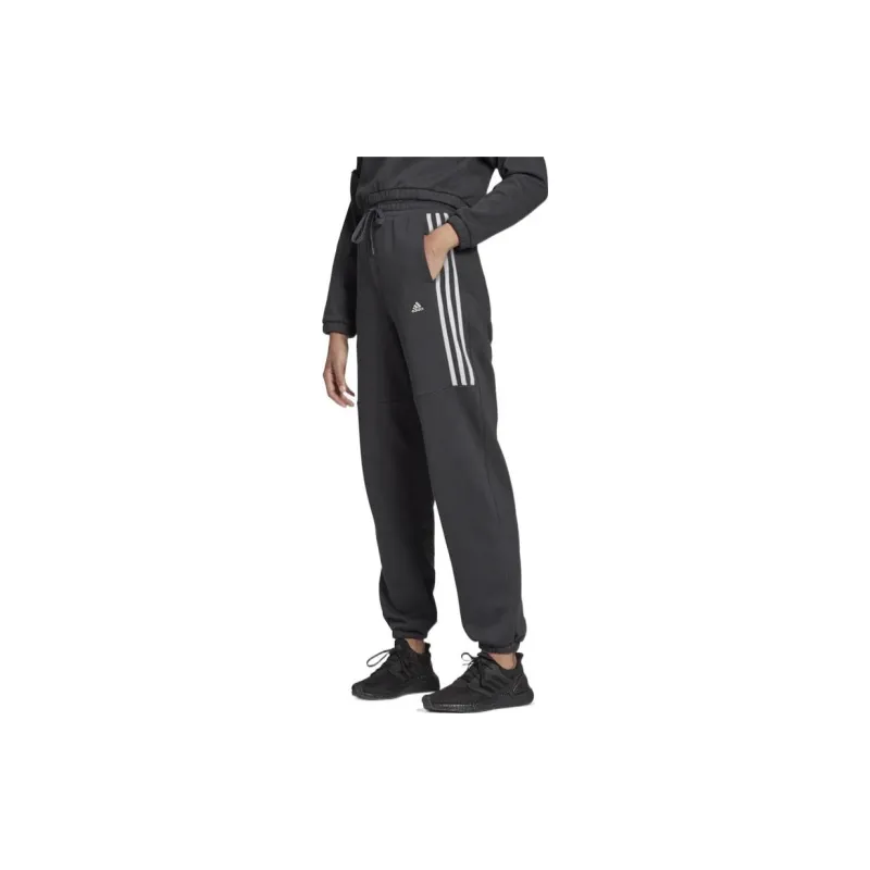 Adidas Knitted Sports Pants Women's Gray-3