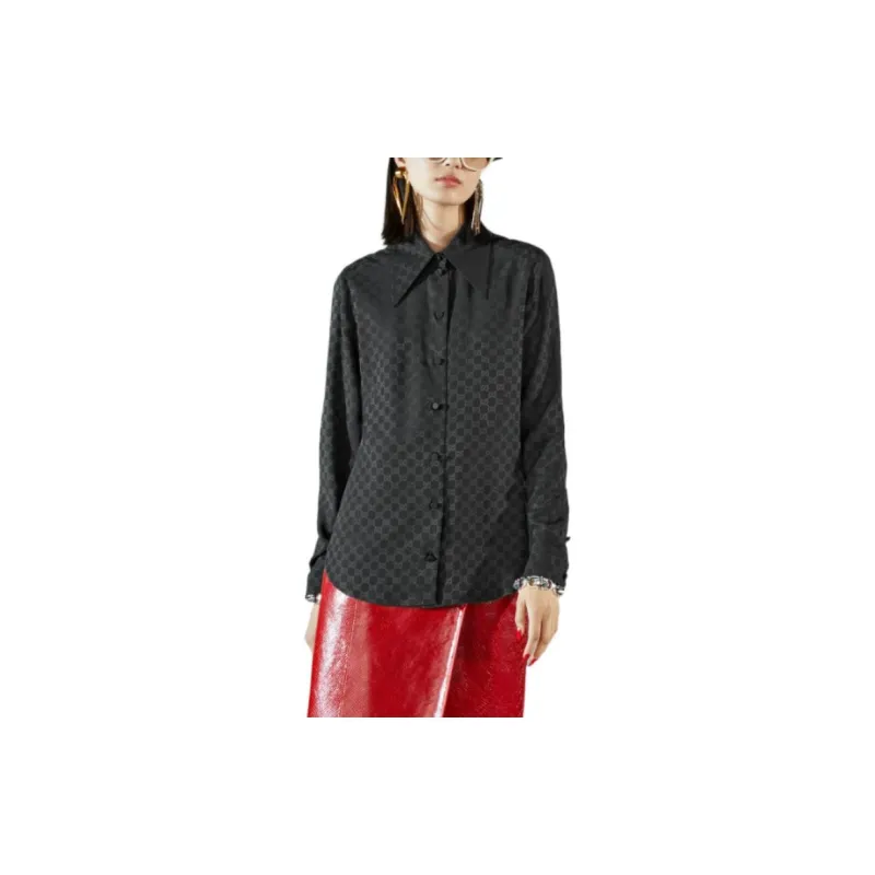 GUCCI GG print Silk Shirt-2