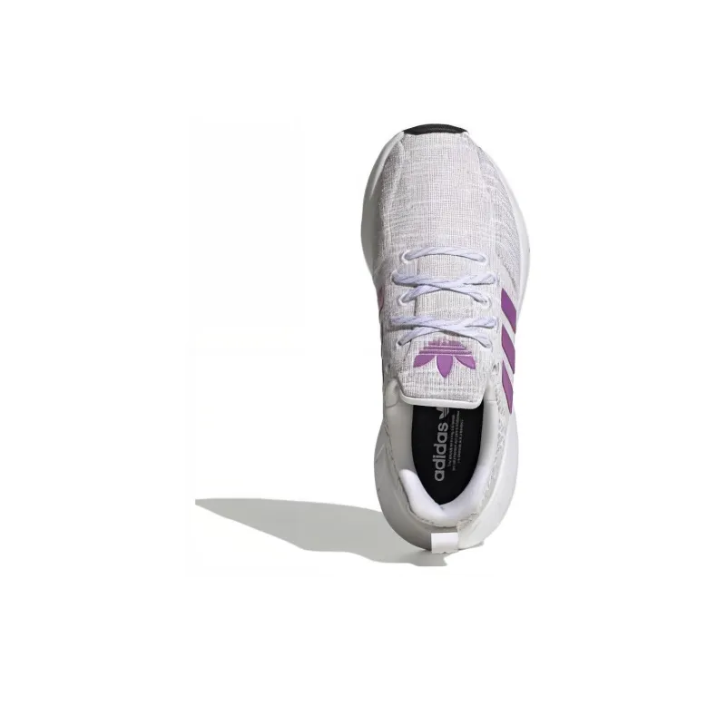 Adidas Originals Swift Run 22 Anti Slip Wear Resistant Mid Top Kids' Running Shoes Pink White Gray Kids'-4