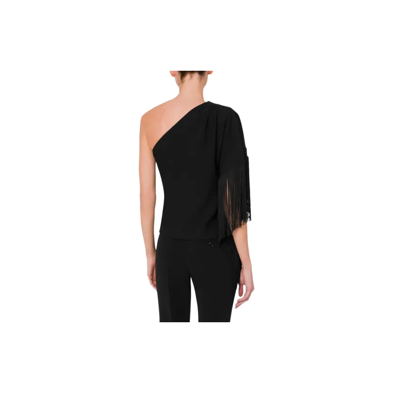 MOSCHINO One shoulder Fringed Blouse-2