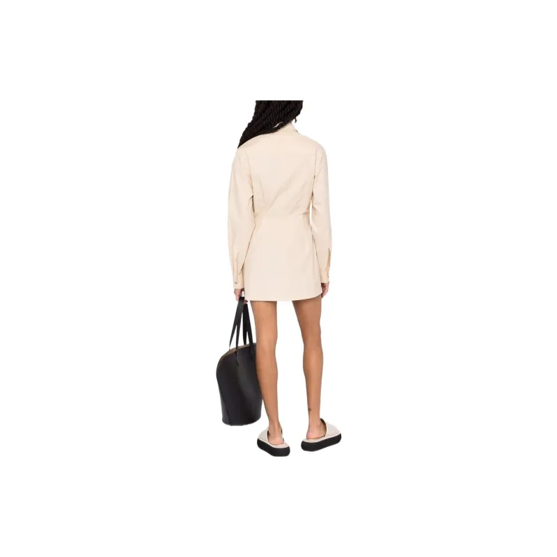 NANUSHKA Asymmetric fastening Mini Shirt Dress-2