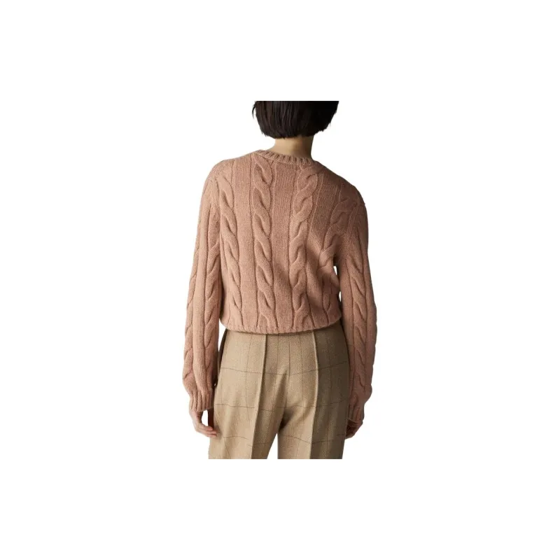 Loro Piana Napier Crew Neck Sweater Women's Brown-3