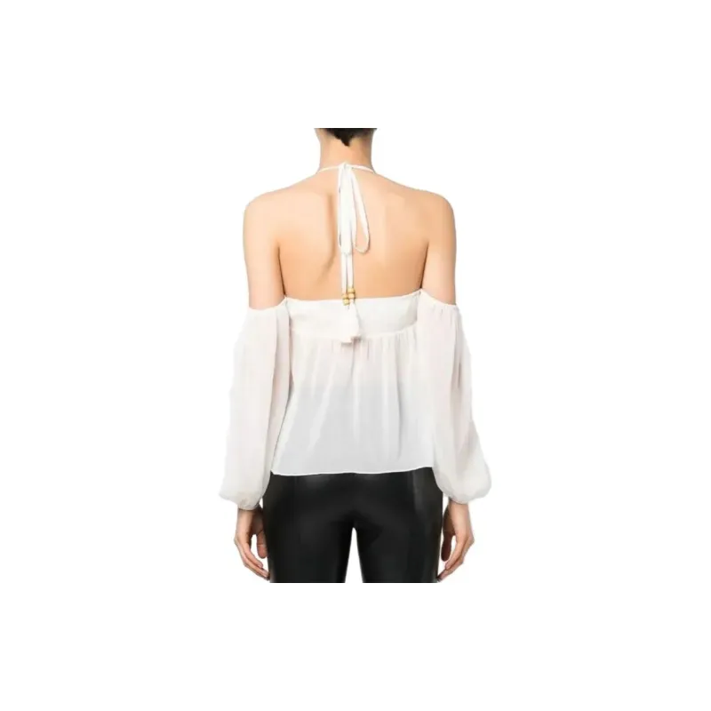 Patrizia Pepe Semi-sheer Halterneck Blouse-2