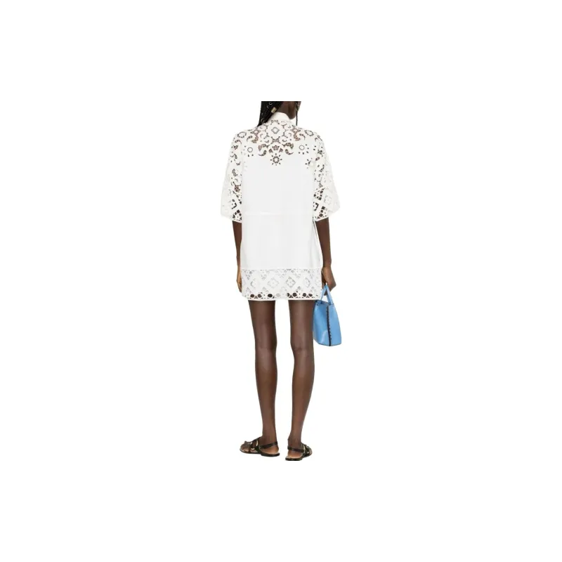 Valentino Long Sleeved Dresses Women's White-2