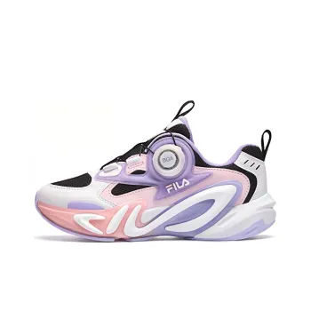 FILA KIDS Mind7 Slip Resistant Shock Absorbers Low Top Kids' Running Shoes Black Purple Teenagers