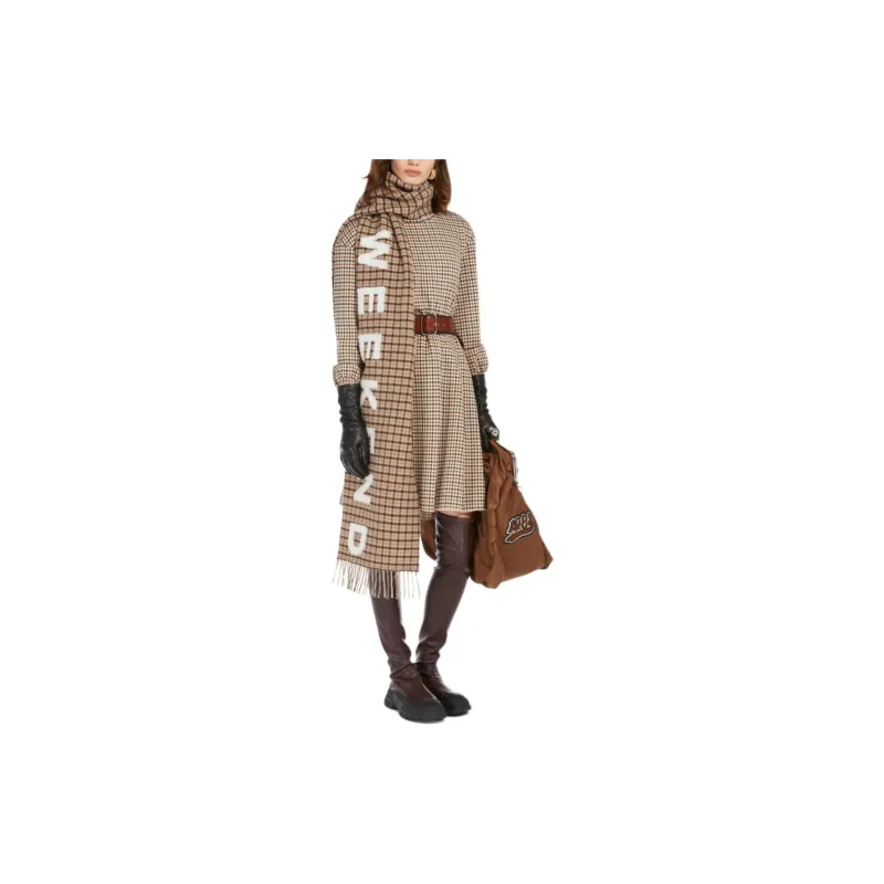 WEEKEND MaxMara Vetta Collection Long Sleeved Dresses Women's Camel-3