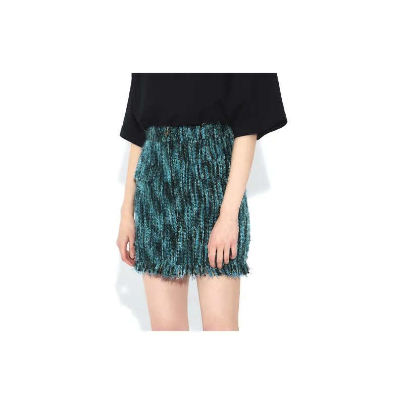 VANN VALRENCÉ Casual Short Skirts Women's Peacock Blue-4
