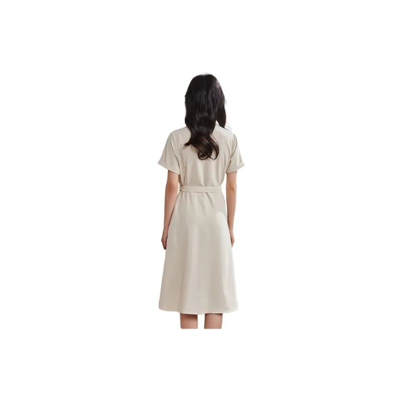 Coonesha Short Sleeved Dresses Women's Beige-4