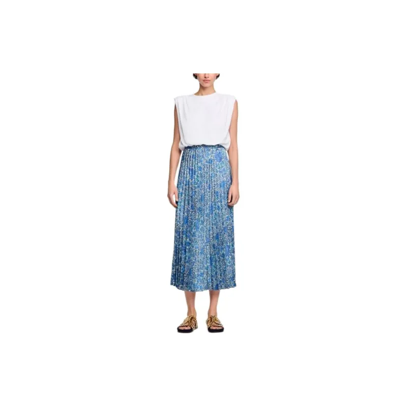 Sandro Casual Long Skirts Women's Blue-1